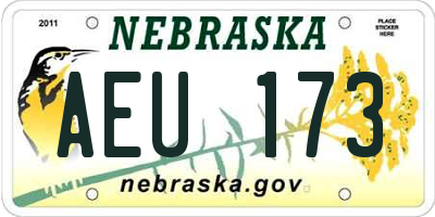 NE license plate AEU173