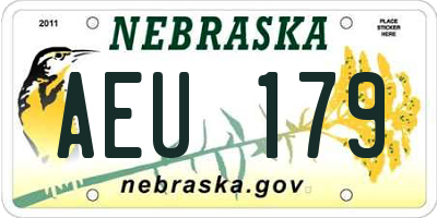 NE license plate AEU179