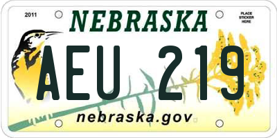 NE license plate AEU219