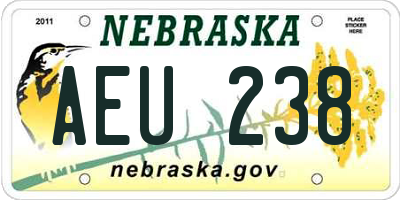 NE license plate AEU238