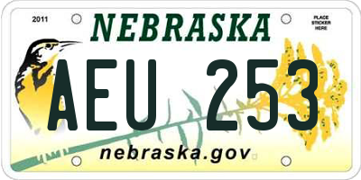 NE license plate AEU253