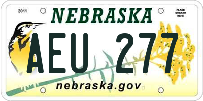 NE license plate AEU277