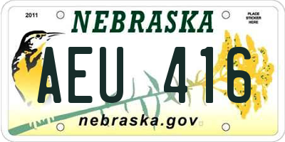 NE license plate AEU416