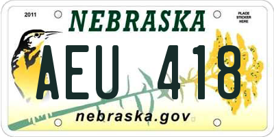 NE license plate AEU418