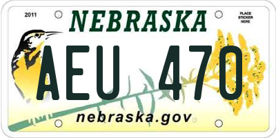 NE license plate AEU470