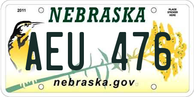 NE license plate AEU476