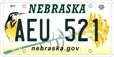 NE license plate AEU521