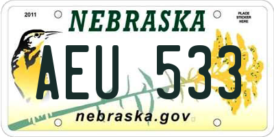 NE license plate AEU533
