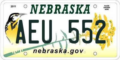 NE license plate AEU552