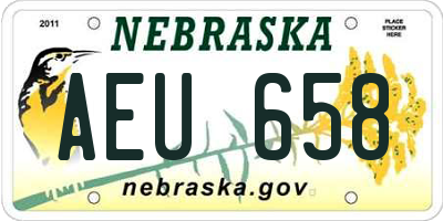 NE license plate AEU658