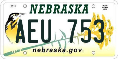 NE license plate AEU753