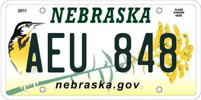 NE license plate AEU848