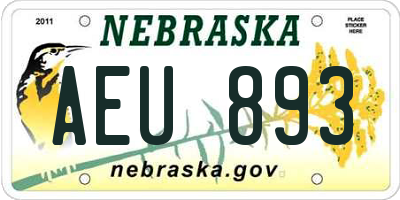 NE license plate AEU893