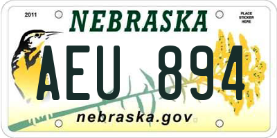NE license plate AEU894