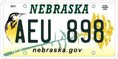 NE license plate AEU898