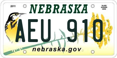 NE license plate AEU910