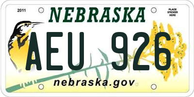 NE license plate AEU926