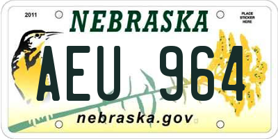 NE license plate AEU964