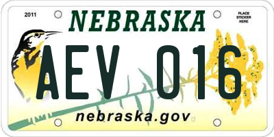 NE license plate AEV016
