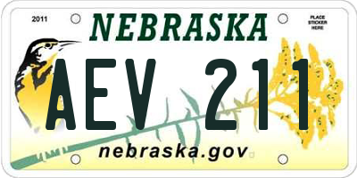 NE license plate AEV211