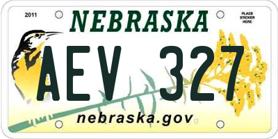 NE license plate AEV327