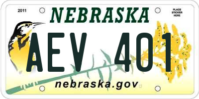 NE license plate AEV401