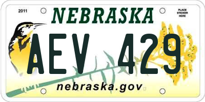 NE license plate AEV429