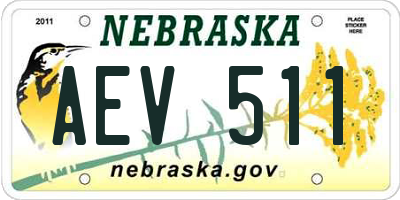 NE license plate AEV511