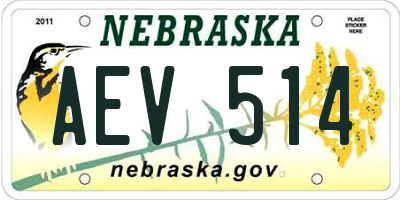 NE license plate AEV514