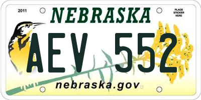 NE license plate AEV552