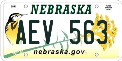 NE license plate AEV563
