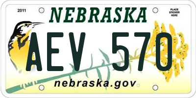 NE license plate AEV570