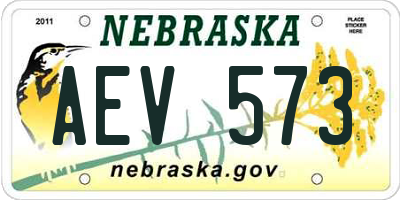 NE license plate AEV573