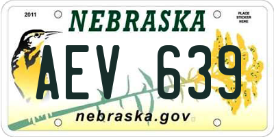 NE license plate AEV639