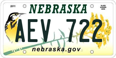 NE license plate AEV722