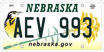 NE license plate AEV993