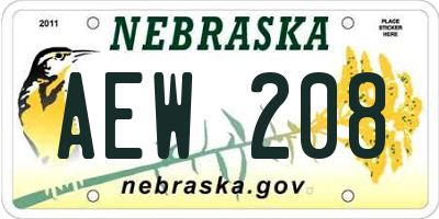 NE license plate AEW208