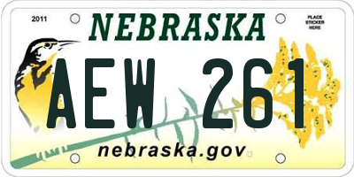 NE license plate AEW261