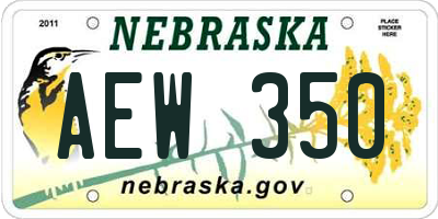 NE license plate AEW350