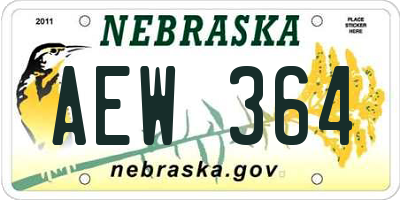 NE license plate AEW364