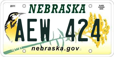 NE license plate AEW424
