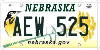 NE license plate AEW525