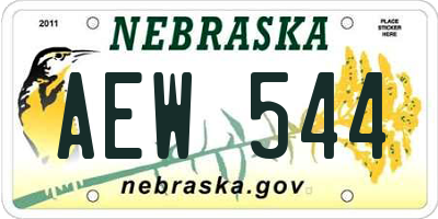 NE license plate AEW544