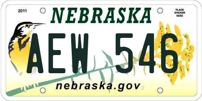 NE license plate AEW546