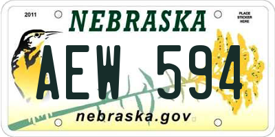 NE license plate AEW594