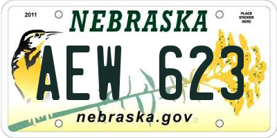NE license plate AEW623
