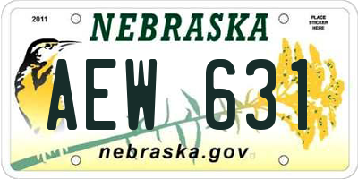 NE license plate AEW631