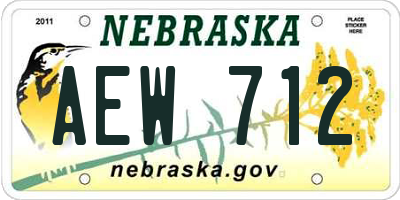 NE license plate AEW712