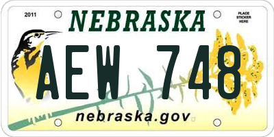 NE license plate AEW748