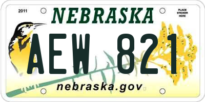 NE license plate AEW821